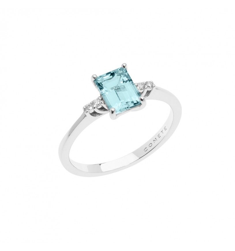 Comete Anello in Oro Diamanti e Acquamarina