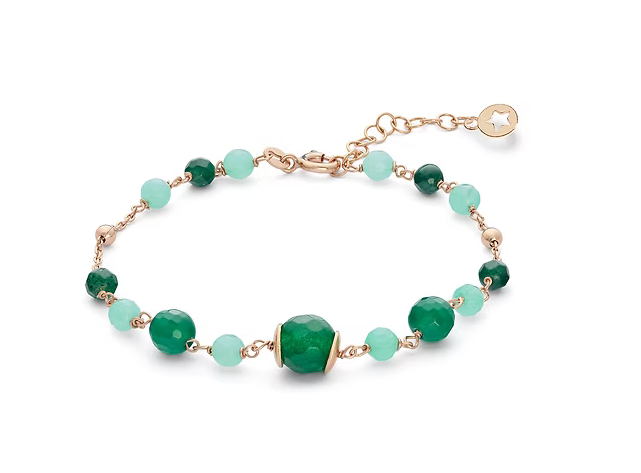 Comete Bracciale Argento 925‰ con Agata, Giada e Quarzo colorati