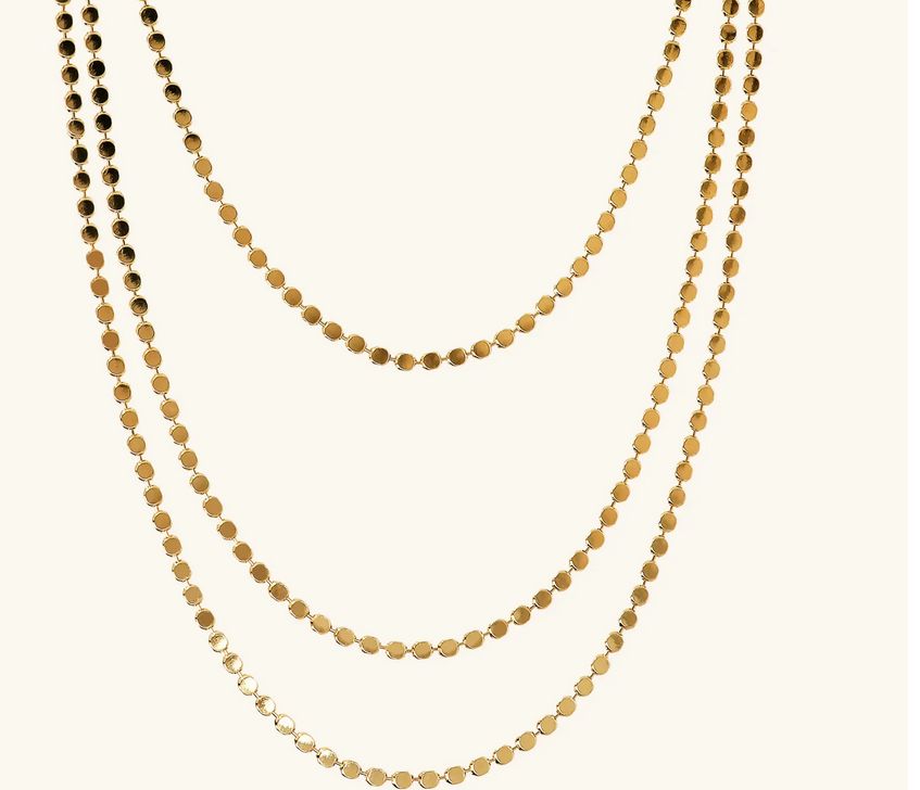 Etrusca Collana Multifilo con Catena a Piccoli Dischi