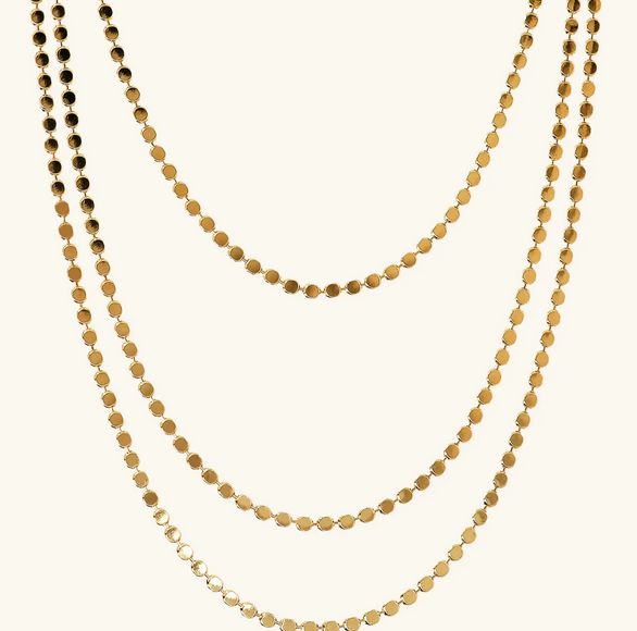 Etrusca Collana Multifilo con Catena a Piccoli Dischi Etrusca Collana Multifilo con Catena a Piccoli Dischi