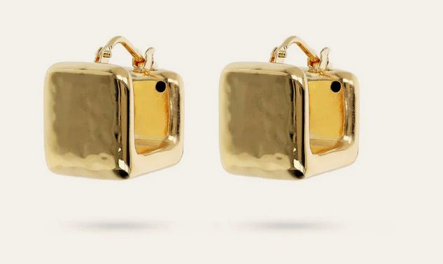 Etrusca Orecchini a Cerchio Martellati Forma Quadrata