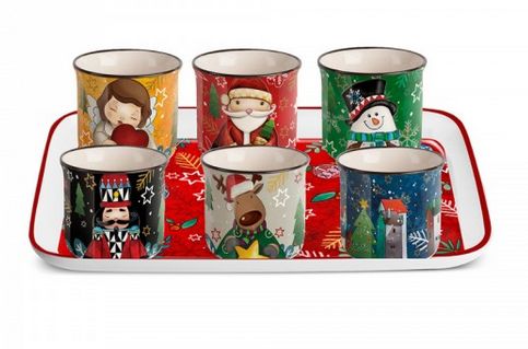 Egan Set 6 tazzine con vassoio