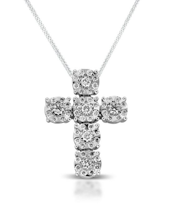 Armonie Collana con Croce in Oro 18Kt e Diamanti