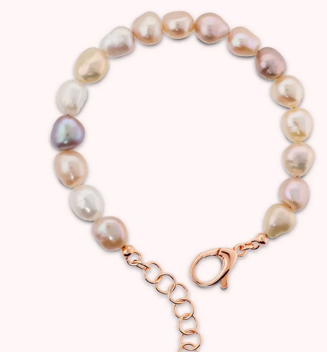 Bronzallure Bracciale di Perle Barocche d&#39;Acqua Dolce Ø 10/11 mm