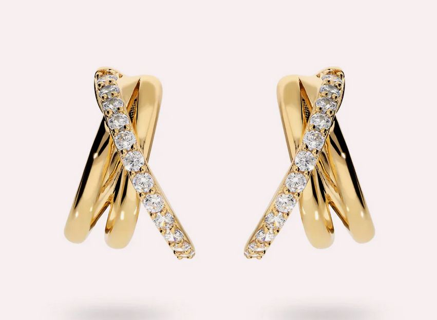 Bronzallure Orecchini Intreccio con Cubic Zirconia