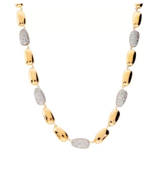 Bronzallure Collana con Pepita Lucida e Ciondolo in Pavé