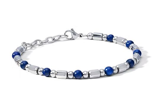 Comete Bracciale Acciaio e Agata blu