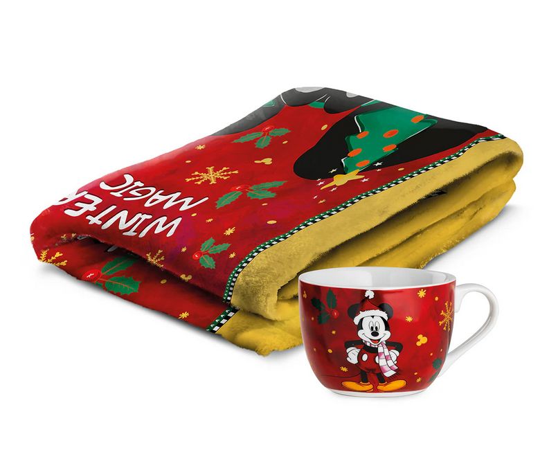 Egan Set plaid+tazza colazione Winter Magic Mickey Mouse ml 520