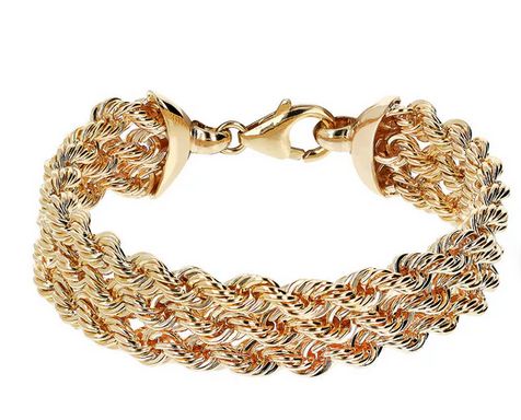 Etrusca Bracciale Multifilo Maxi Catena Corda