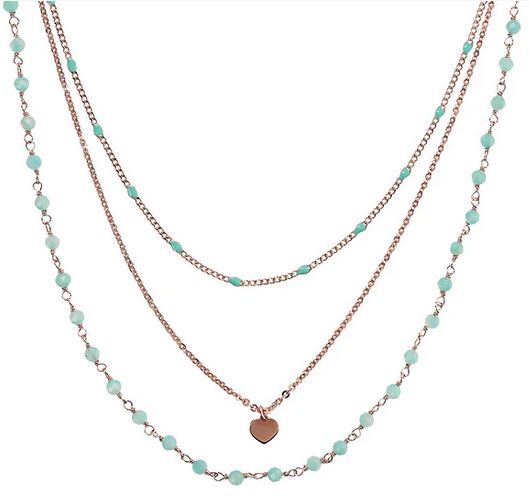 Bronzallure Collana Multifilo e Ciondolo Cuore Bronzallure Collana Multifilo e Ciondolo Cuore