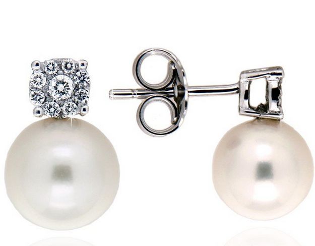Armonia Orecchini Perla mm7,5/8 e Diamanti