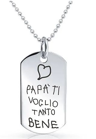 Targhetta con scritta papà in acciaio