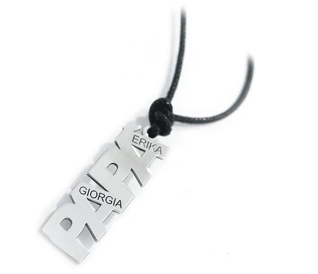 Ciondolo con scritta papà in argento