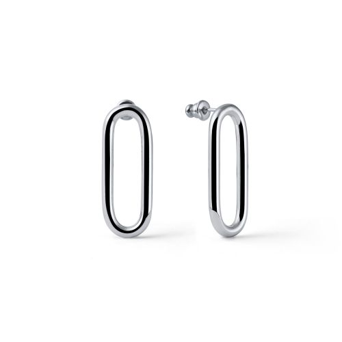 Unoaerre Orecchini a maglia lunga argentata