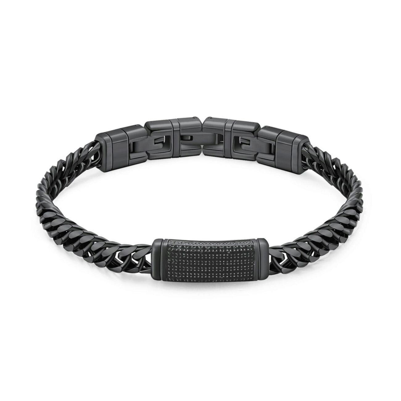 Brosway Bracciale Naxos Acciaio Brunito Placca