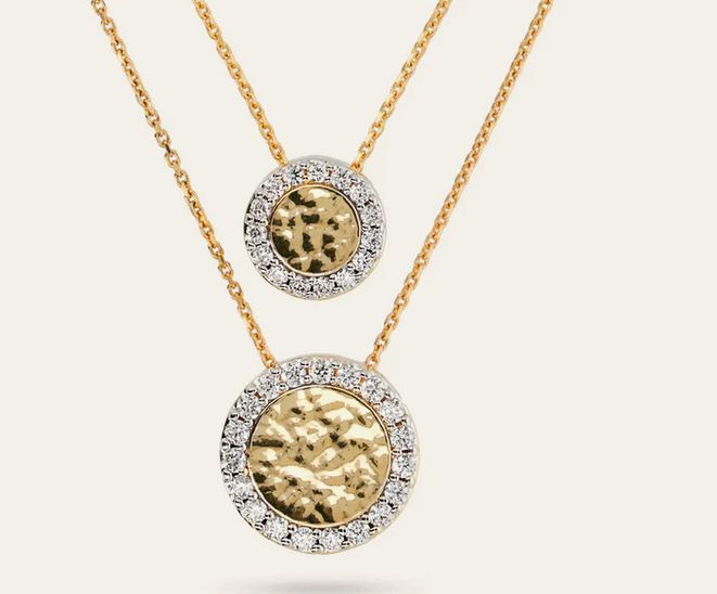Etrusca Collana Multifilo con Pendenti a Disco Martellati Etrusca Collana Multifilo con Pendenti a Disco Martellati