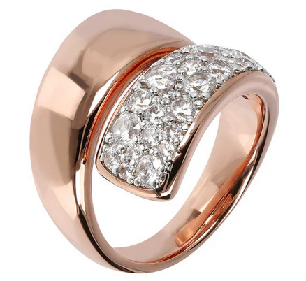 Anello Contrarié con Pavé