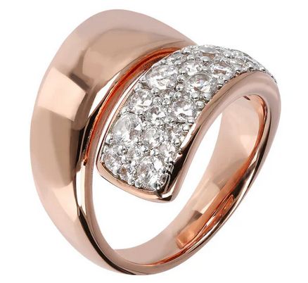 Anello Contrarié con Pavé