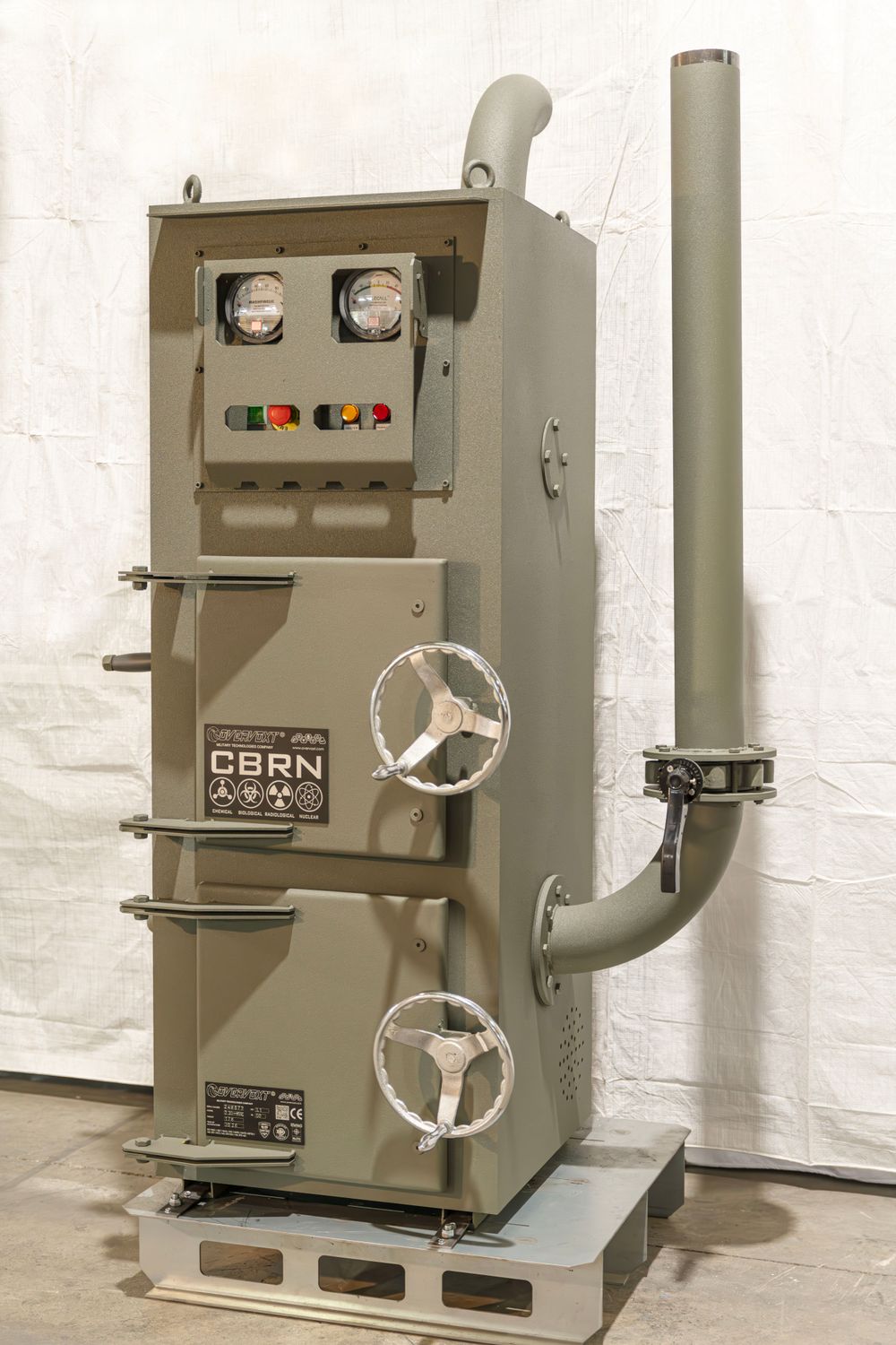 MAQUINA DE FILTRACIÓN AIRE NBC NBQ–CBRN (INCLUYE 2 FILTROS NBC CARBON ACTIVO GRADO MILITAR Y FILTRO HEPA. CONFORME MIL-STD-810 Y NATO) 360m3