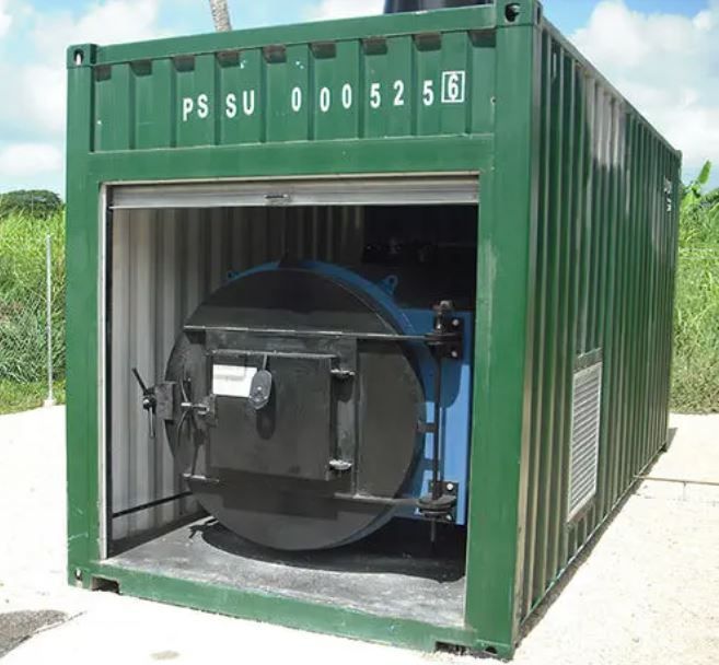 ​THE OVERVOXT MEDIFLAME™ ADVANCED MEDICAL INCINERATION SYSTEM. INCINERADORA CONTENERIZADA PARA RESIDUOS HOSPITALARIOS Y USO MILITAR. 20’