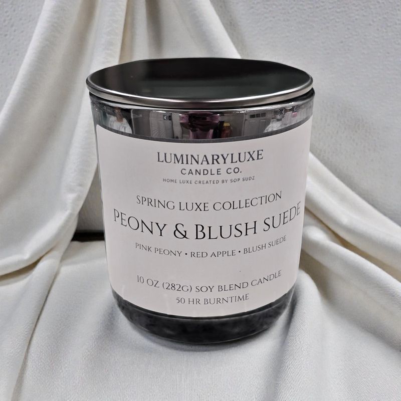 Peony &amp; Blush Suede | Luxury Soy Blend Candle