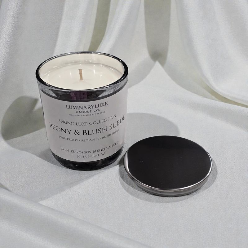 Peony &amp; Blush Suede | Luxury Soy Blend Candle