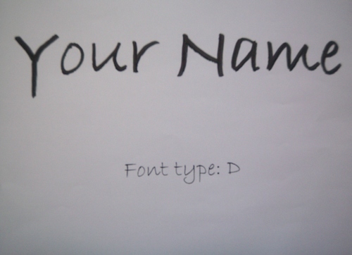Font Type D Bradley Hand ITC