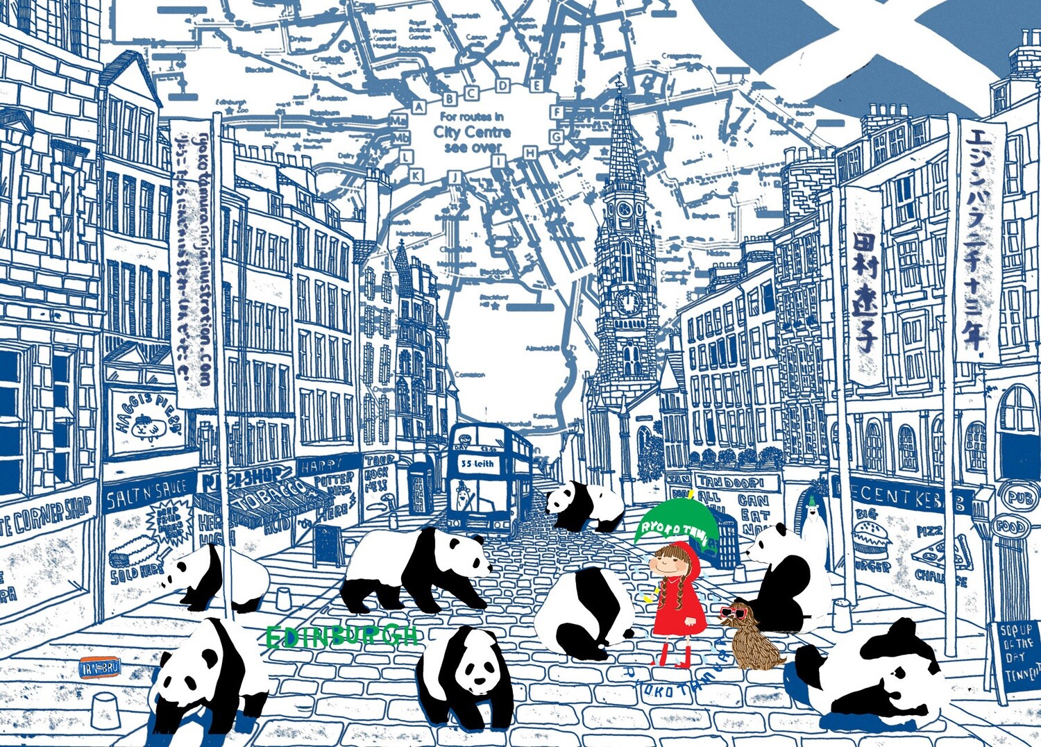 Edinburgh Panda Blue A5 Edinburgh Panda Blue A5