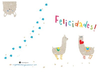 Alpaca Felicidades! With envelope