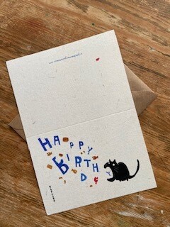 Fat cat birthday card
