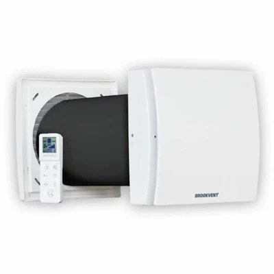Brookvent Aircycle One + Single Room heat Recovery Fan With Remote Controller. Available in 100mm & 150mm models