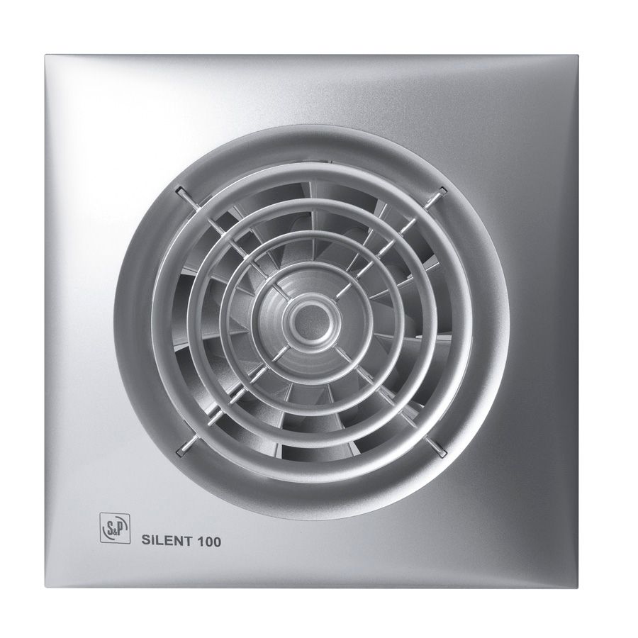 S&P Silent 100 CRZ Silver Intermittent Extractor Fan with Timer and 7 Year Warranty