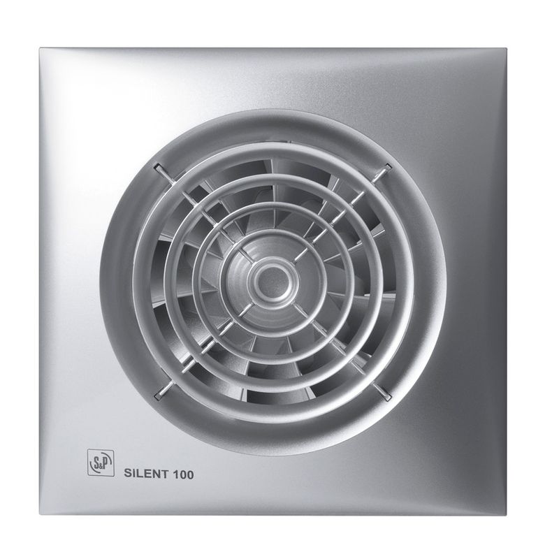 S&P Silent 100 CRZ Silver Intermittent Extractor Fan with Timer and 7 Year Warranty