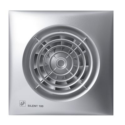 S&P Silent 100 CRZ Silver Intermittent Extractor Fan with Timer and 7 Year Warranty