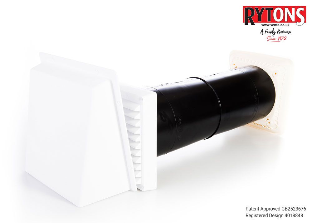 Rytons AC10HPWCWL  Cowled, Baffled & Controllable Wall Vent. The  equivalent area of  this vent is 7,300mm²