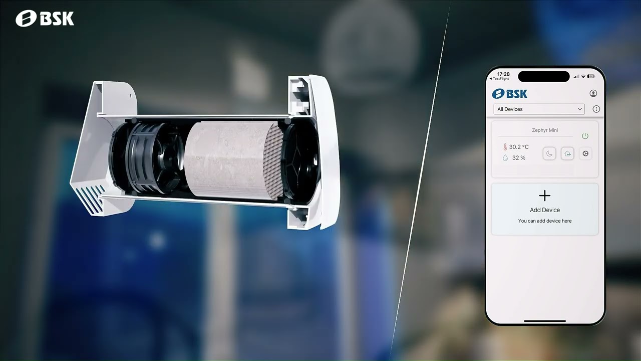 BSK Zephyr Mini Single Room Heat Recovery Unit