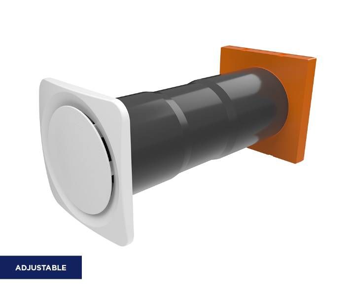 Timloc 7520WH Aero Core, Baffled & Controllable Wall Vent. The equivalent area of this vent is 8,000mm² Timloc 7520WH Aero Core, Baffled & Controllable Wall Vent. The equivalent area of this vent is 8,000mm²