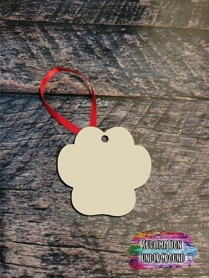 Paw Print Aluminum Double Sided Ornament