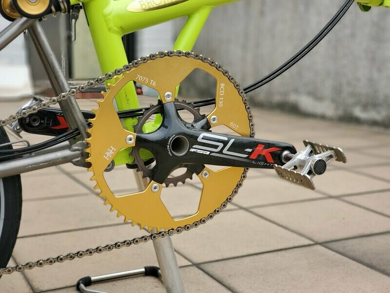 Brompton Champion Edition BCD130 60T Narrow Wide Teeth Chainring (H&amp;H) Stock Crankset Compatible