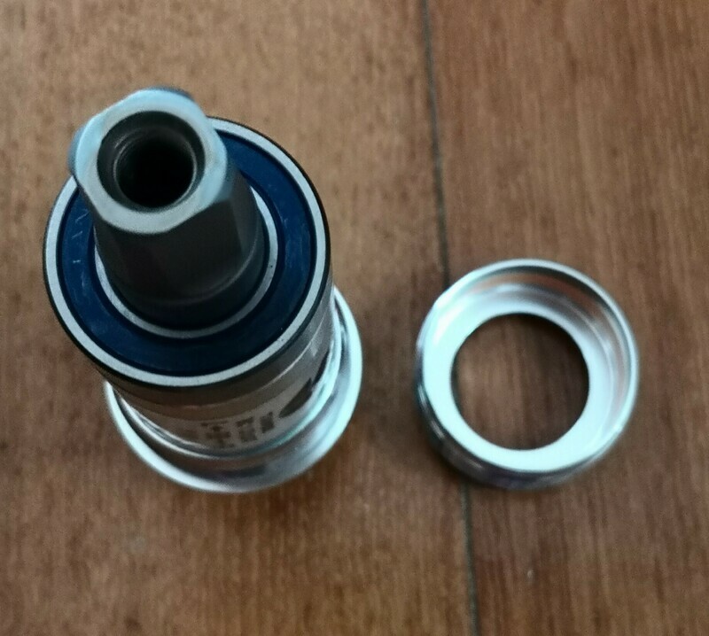 Hollow Spindle Cartridge Bearings Alloy body &amp; cups square taper Bottom Bracket for Brompton (Tange Japan)