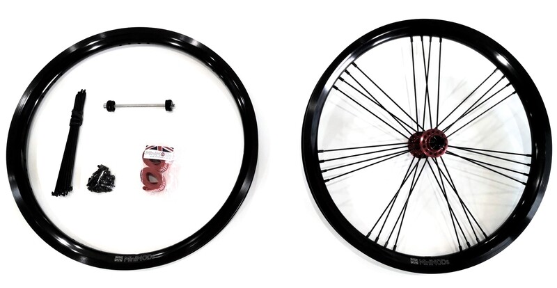 Brompton CLine Wheelset (No rear hub) Reinforced 28 holes Wide Rims (MiniMODs)