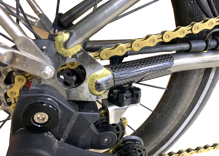 Brompton Rear Triangle Carbon Fiber Frame Guard Protector from Axle Hook or Chain Scratches (MiniMODs)