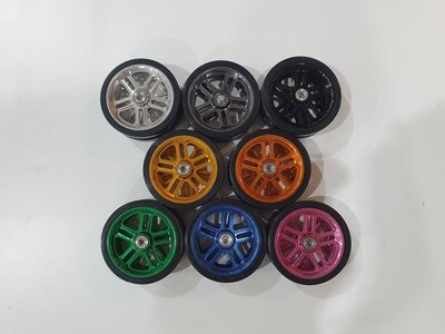 Pair 10 Spokes Pattern Aluminum CNC Machined EZwheels Easy Wheels with Bearings for Brompton (Multi-S)
