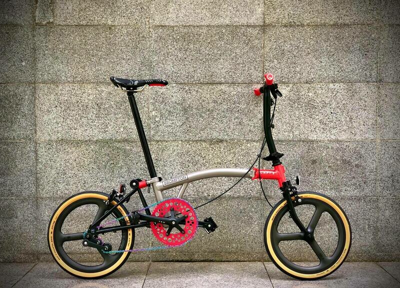 Carbon Fiber Wheelset 3 Spokes 25-349 3 speed Compatible WheelSet (Brompton World Travellers)