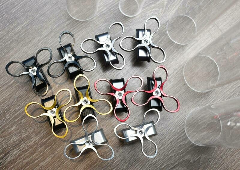 Brompton 3 finger grips clamp set premium CNC Processed Ti + Al materials (ColorPlus)