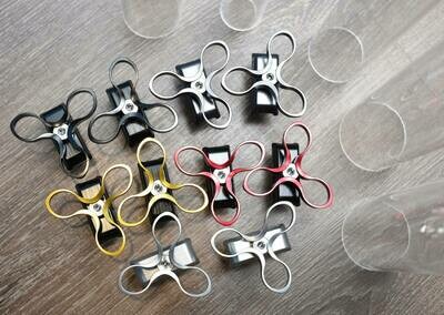 Brompton 3 finger grips clamp set premium CNC Processed Ti + Al materials (ColorPlus)
