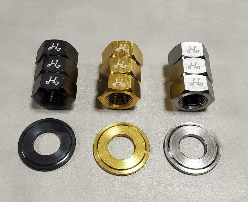 Brompton 2 speed Rear wheel titanium spindle axle nut set - 3 nuts and 1 tensioner washer (H&amp;H)