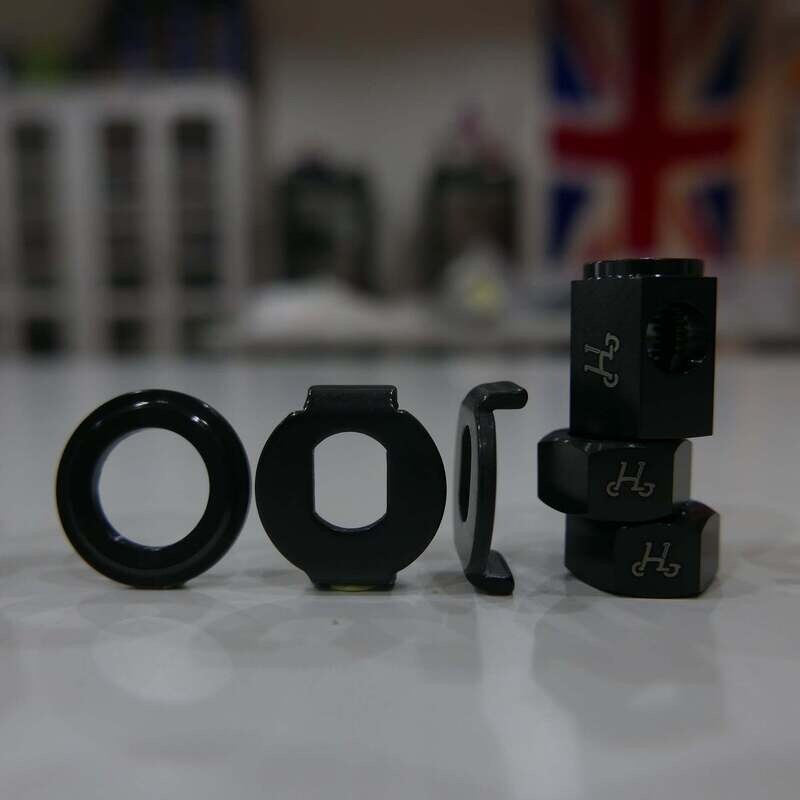 Brompton 3/6 speed Internal Gear Hub titanium axle nut set - 3 nuts and 1 tensioner washer 2 safety washers (H&amp;H)