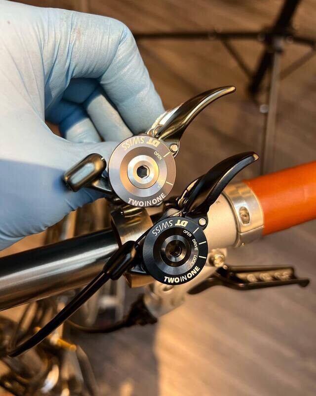 Two In One Remote Lever as Brompton 3 speed thumb shifter (DT Swiss) Ideal combo with X3 Unibody Cog Set 2S-&gt;3S or 6S-&gt;9S Project