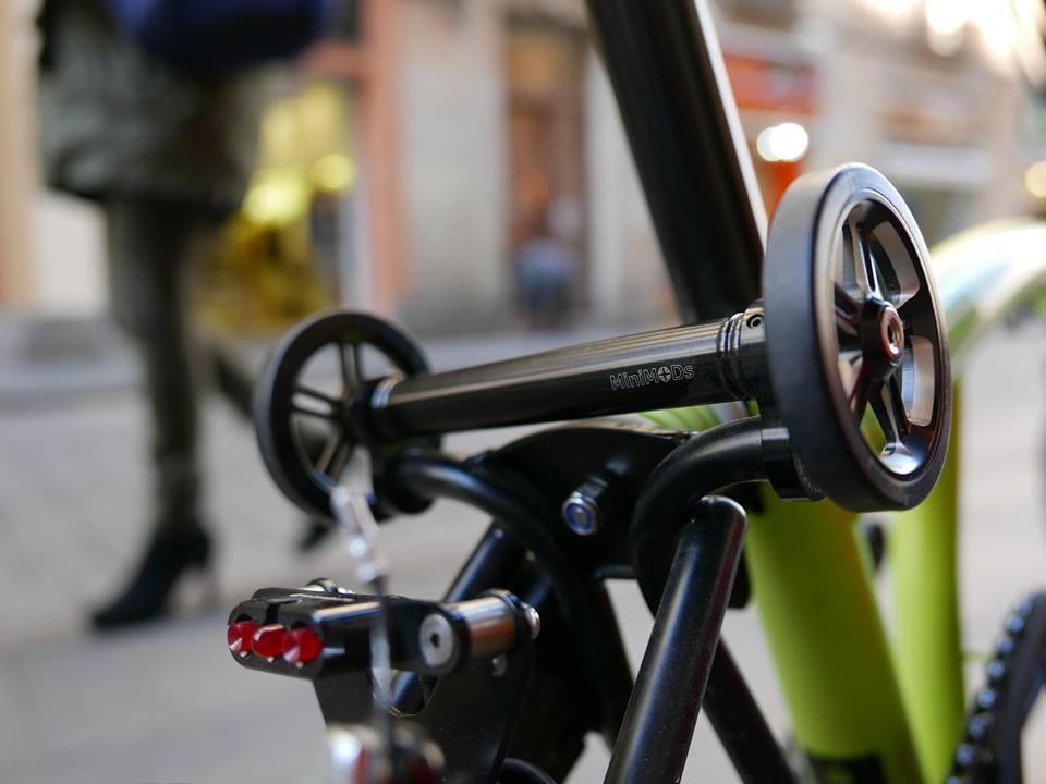 Easy Wheel Extender Bar For Brompton Folding Bike Frame Pulling Roll Extension 